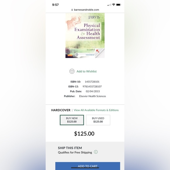 Jarvis physical examination &health assessment hardback used - Picture 5 of 6